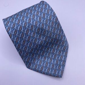 Bijoux Terner Light Blue Silk Tie with Geometric Design